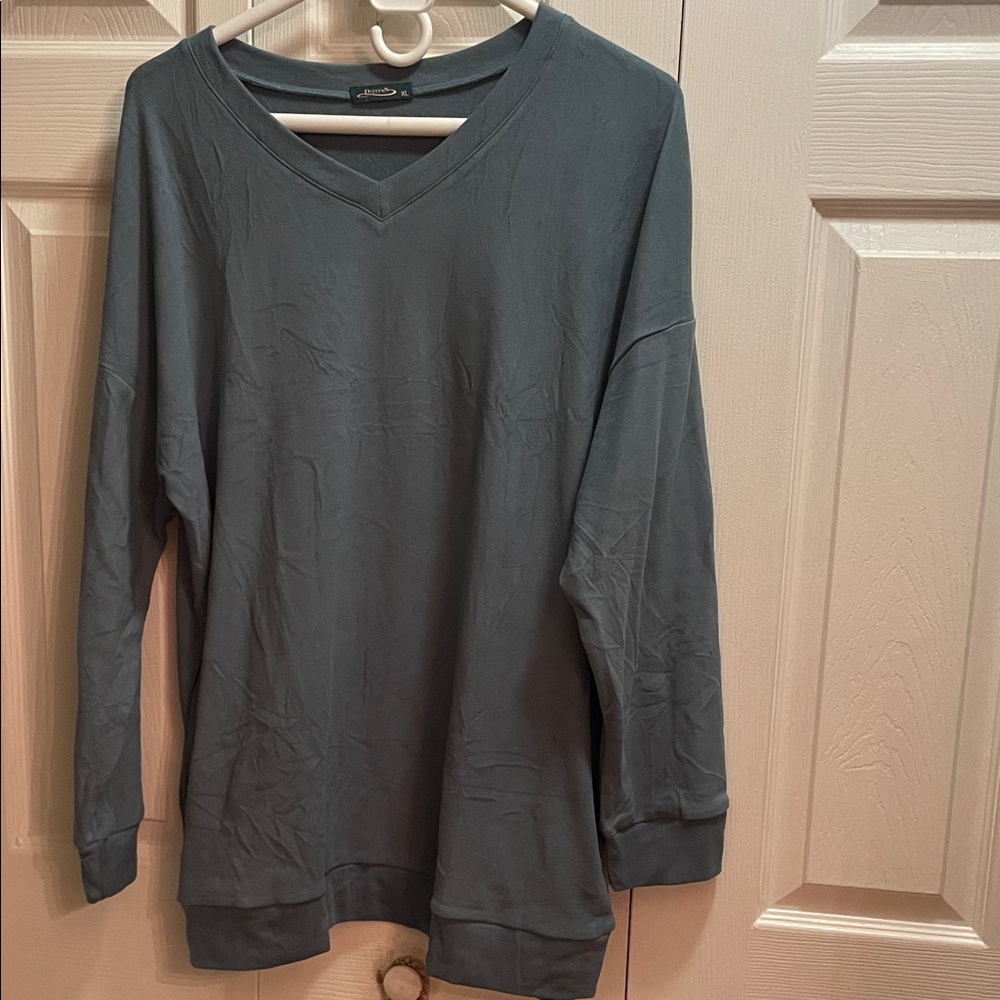 Sage V-Neck Long Sleeve very soft stretchy